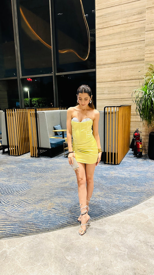 Limoncello Luxe Corset Mini Dress