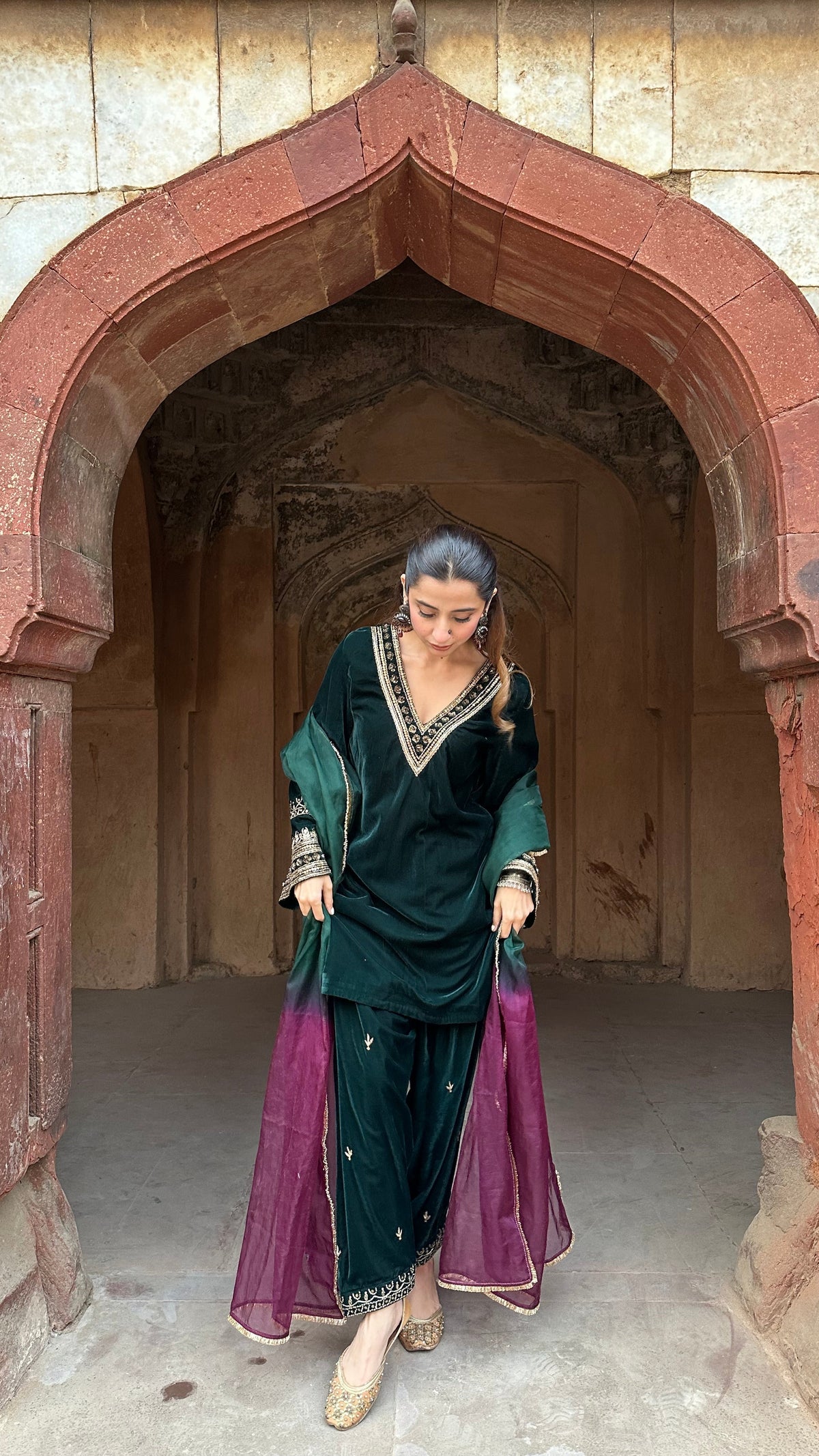 Saba Emerald Velvet suit set