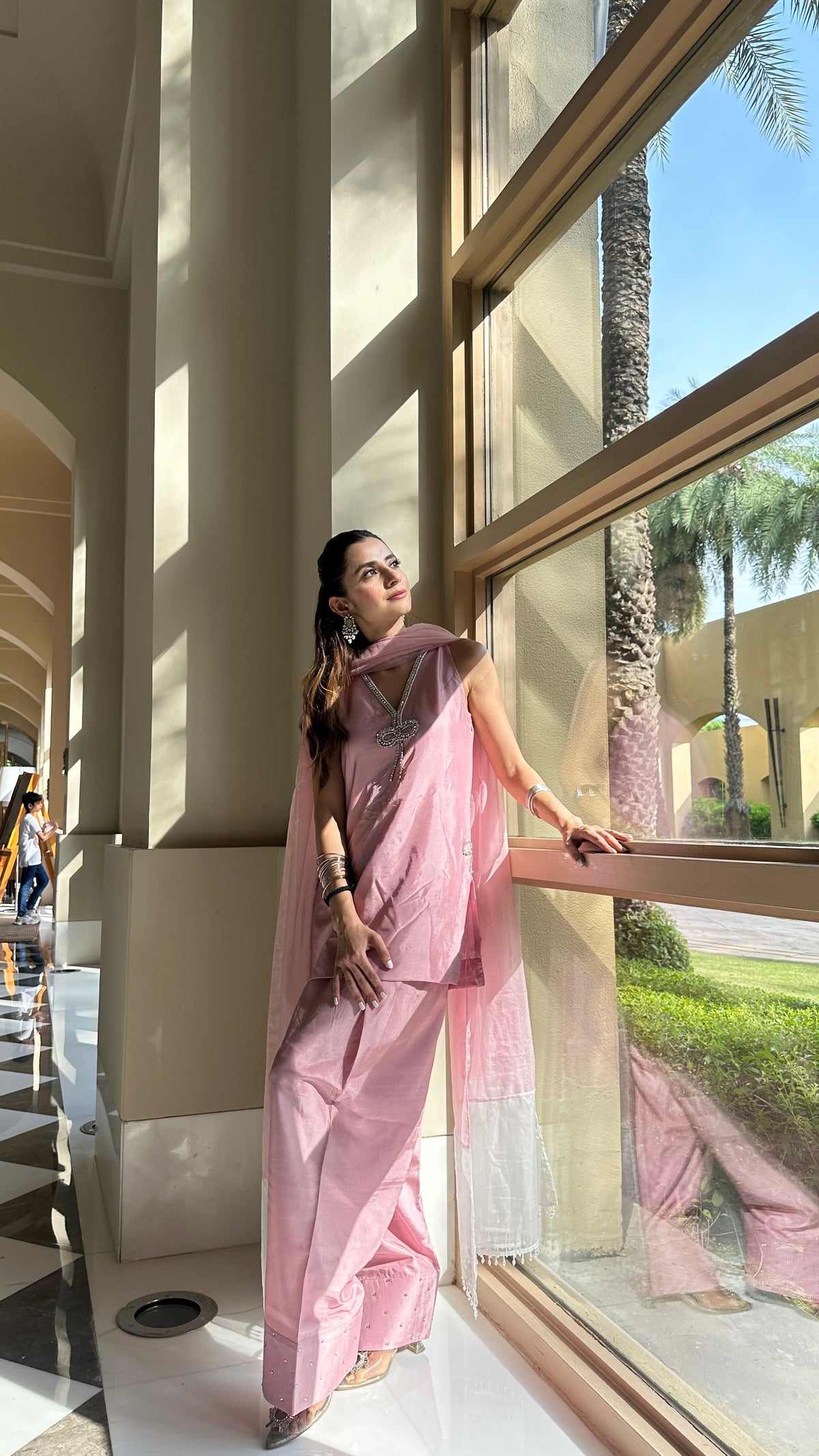 Abeer- Blush Pink Farshi Suit Set