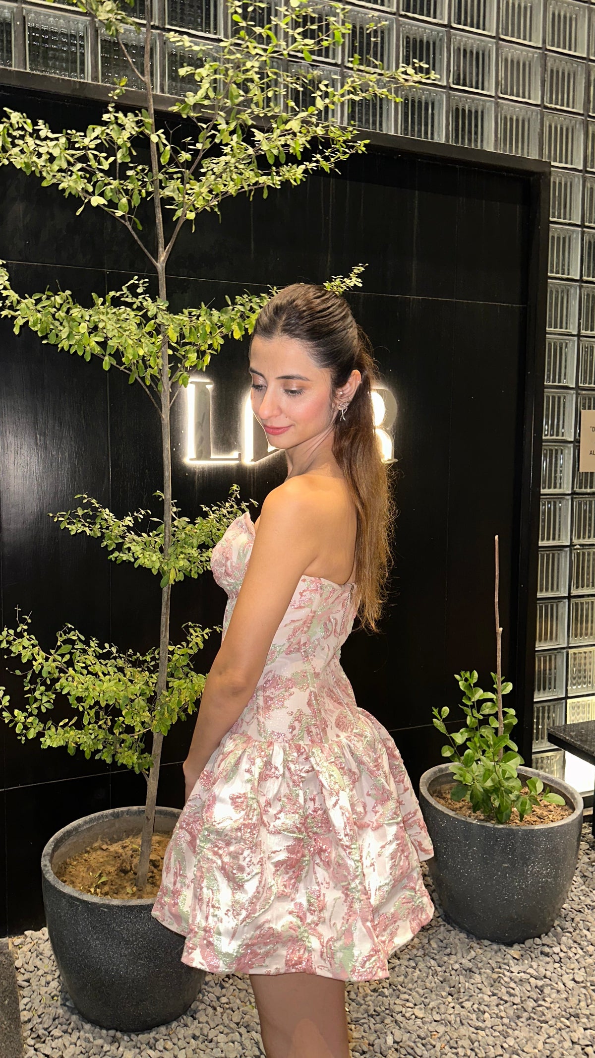 Ethereal Bloom Jacquard Mini Dress