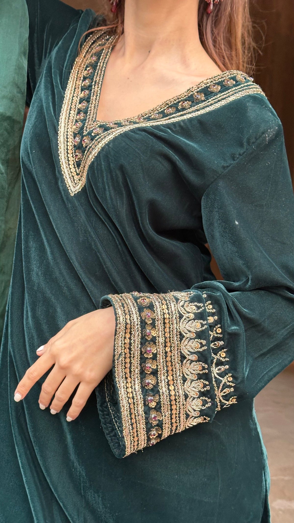 Saba Emerald Velvet suit set