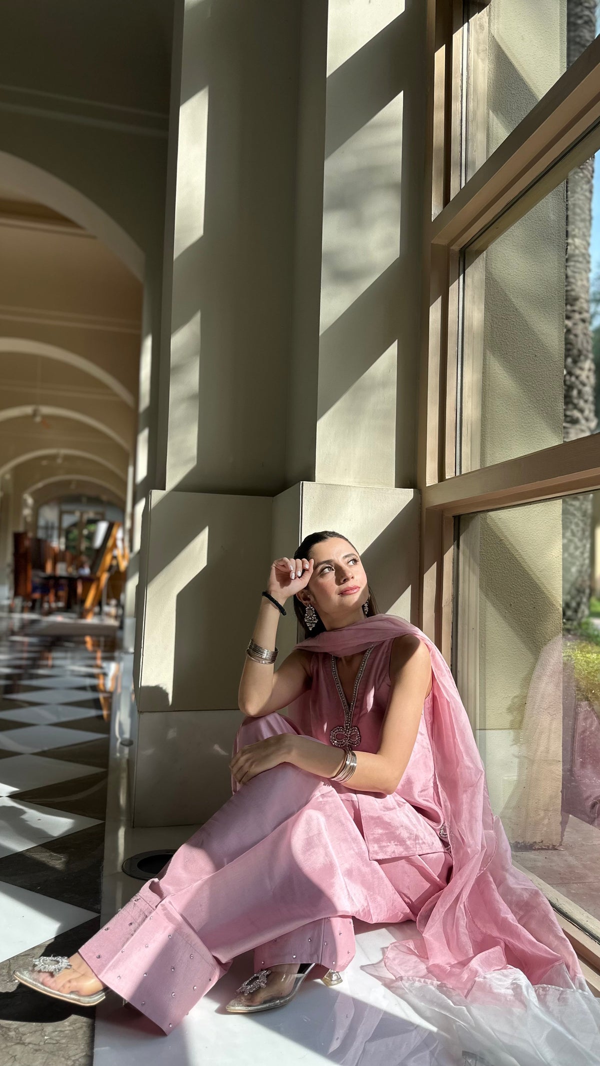 Abeer- Blush Pink Farshi Suit Set
