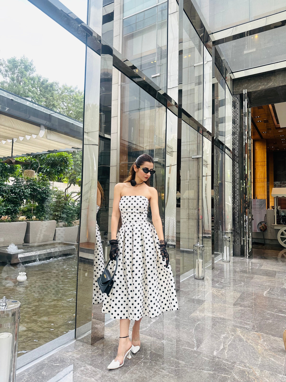 Monroe Polka Dot Midi Dress