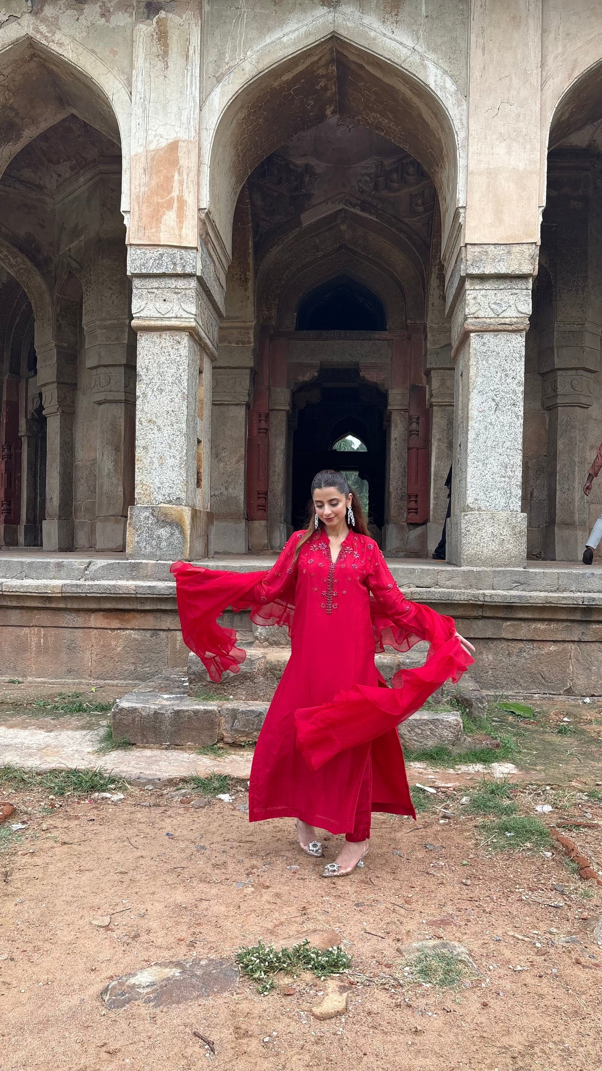 Laalima - Red Ruffle Suit Set