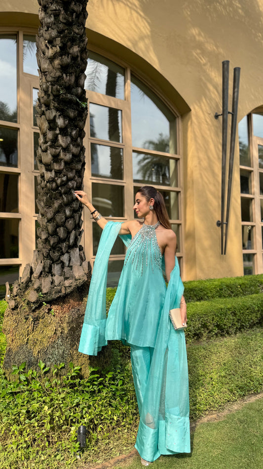 Neelam- Aqua Blue Suit set