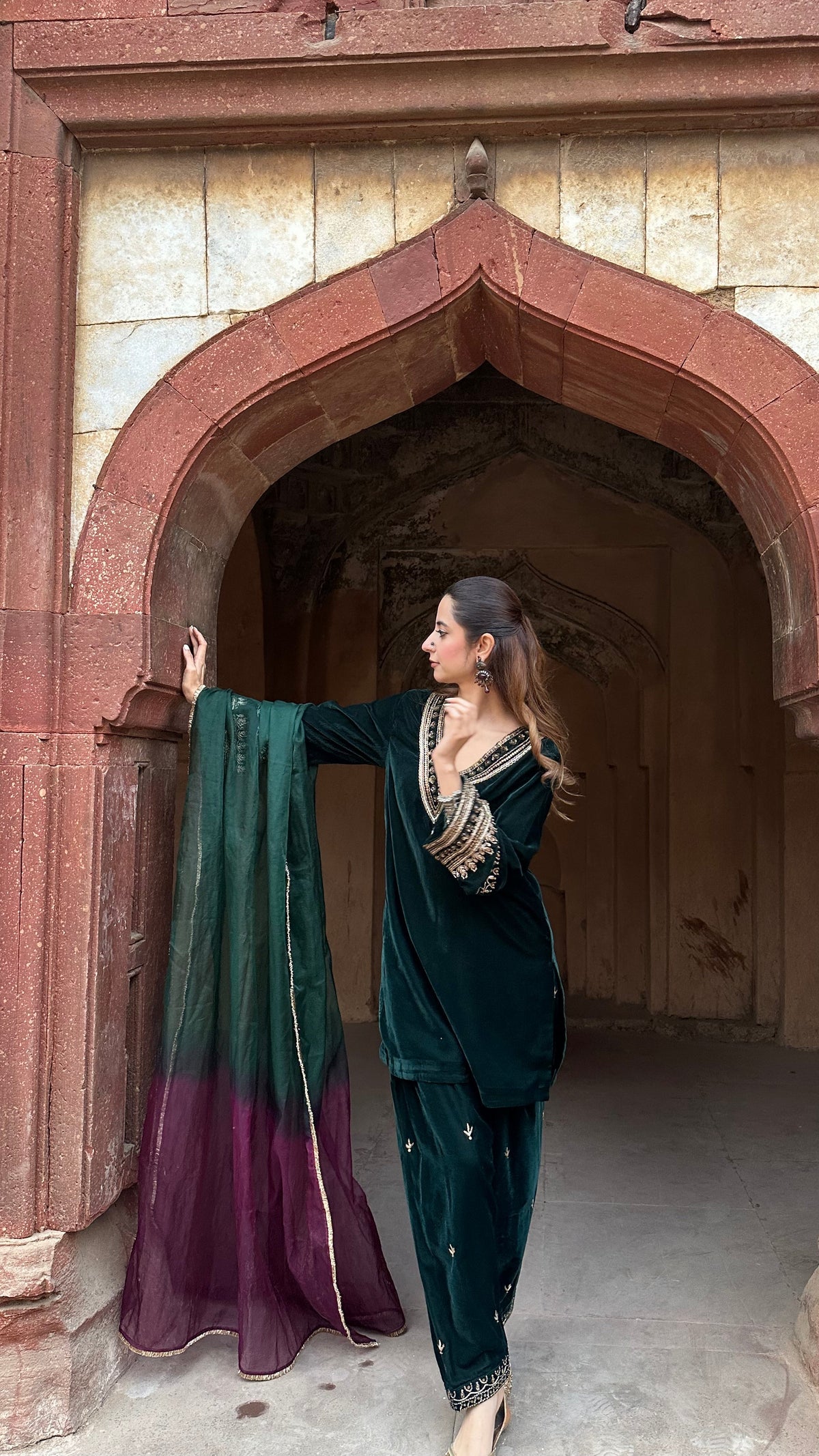 Saba Emerald Velvet suit set