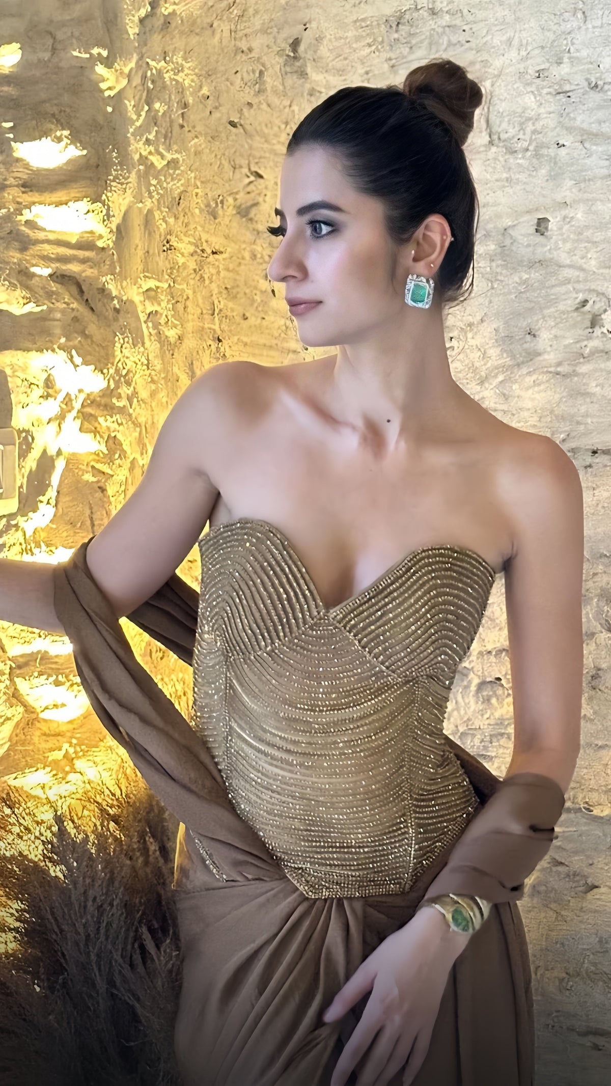 Bronze Solstice - Molten Bronze Draped Saree
