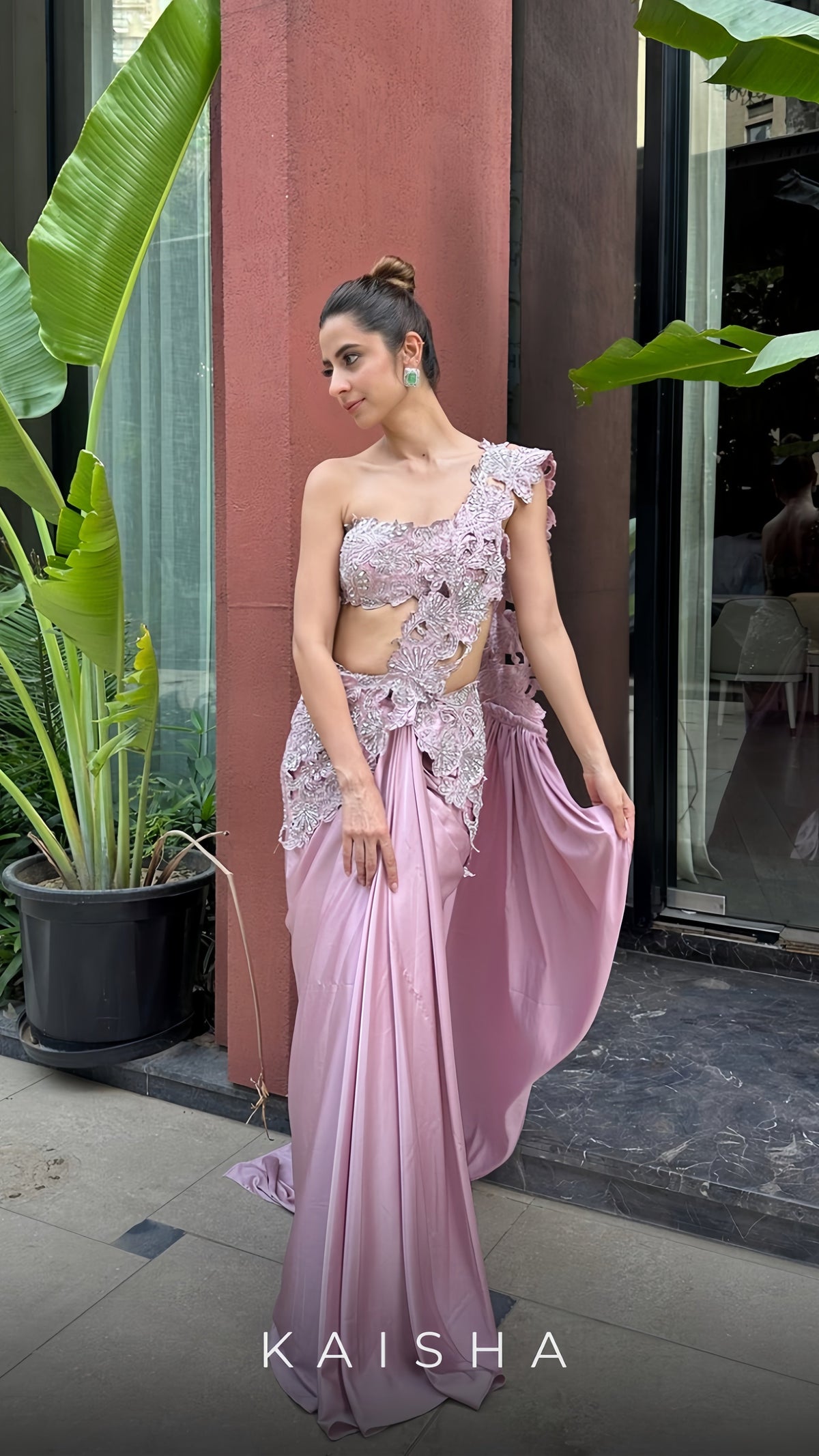Rose Mirage - Blush Sculpted Saree