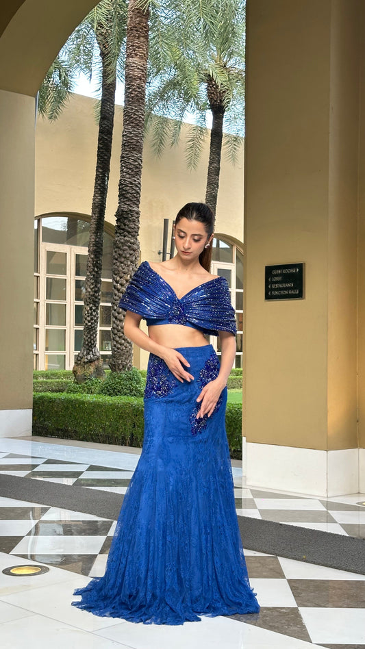 Sapphire Rhapsody – beaded coord set