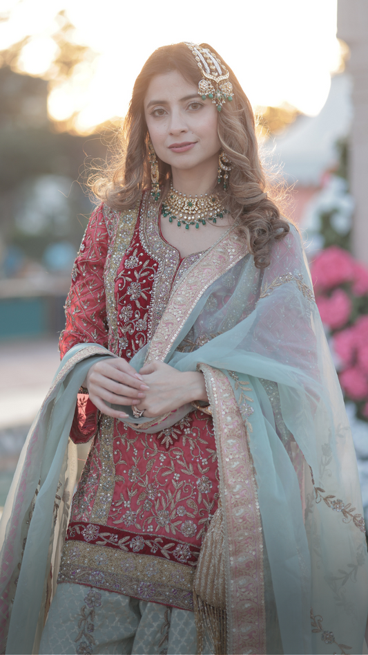 Noor e zardosi sharara set