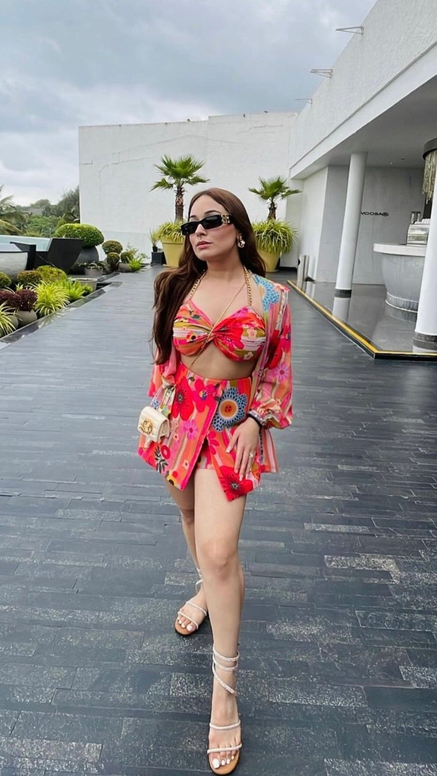 Floral Co-ord with cape and shorts