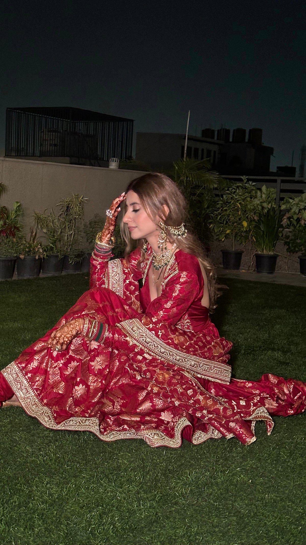 Wine corset anarkali set with hand embroidered jacket